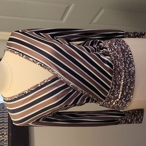 Yoins new black, gold, & white long sleeve blouse.